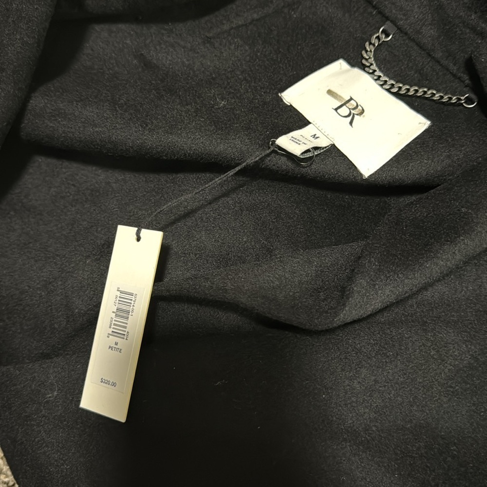 NWT! Banana Republic Black DOUBLE-FACED WRAP COAT 🔹 - Picture 10 of 11